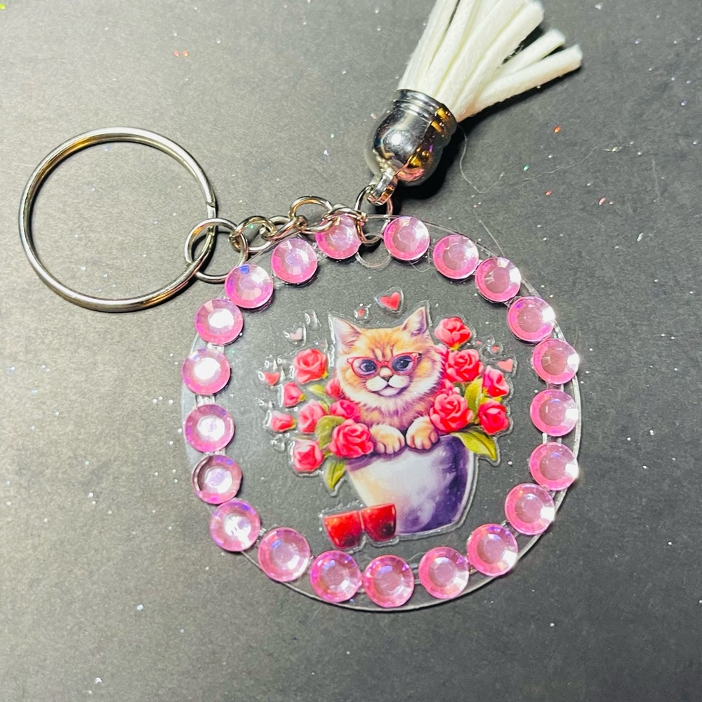 Cute Cat Keychain Handmade